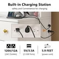 thumbnail image 3 of Dnxao Charging Station Makeup Desk and Mirror with LED Lights Table Set, White, 3 of 10