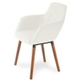 thumbnail image 6 of 3 Piece Dining Set, 2 Modern Style Solid Wood Alba Armchairs w Round Dining Table, Kitchen Set for Two, Modern Armchairs and Round Table, Dining Table Set, Cream Color, 6 of 10