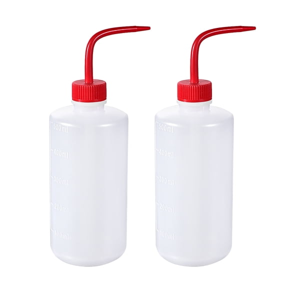 Botella exprimible Uxcell de 500ml para almacenamiento en laboratorio, paquete de 2