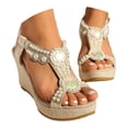 thumbnail image 3 of MKLEKYY Sandalias de Playa para Mujer, Sandalias Planas de Una Sola Pieza para Vacaciones En La Playa, 3 of 5