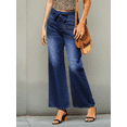 thumbnail image 5 of Vintage Wide Leg Jeans Women Fashionable casual all-match jeans Y2K Millennium Trendy Street Style Loose and comfortable washed blue jeans, 5 of 5