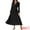 Black, variant on DARING DIVA Women's Long Puff Sleeve Flowy Ruffle Pleated Dress with Belt S Blue