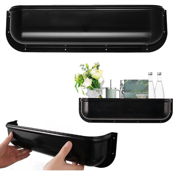 ABS RV Storage Shelf, 45×12×8cm Camper Wall Mount Pocket Organizer, Space Saving Interior Storage Rack for Travel Trailer, Easy Install No Drill