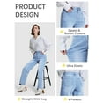 thumbnail image 5 of SEVEGO Women's 32"/34"/36" Tall Straight Leg Jeans Mid Waisted Stretchy Loose Denim Pants Casual Baggy Jean Trousers, 5 of 9
