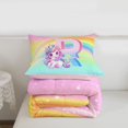 thumbnail image 5 of Erosebridal Cute Rainbow Unicorn Twin Comforter Sets,Watercolor Alphabet R Girls Personalized Gifts Bedding Set For Kids,Reversible Pink 2pcs, 5 of 7