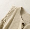 thumbnail image 6 of SAWOBUUN Women Vintage Button Down Vest Round Neck Sleeveless Casual Loose Slim Tops with Pocket, 6 of 9