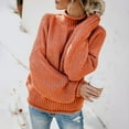 thumbnail image 6 of Sweaters For Women Knitted Thick Thread High Neck Pullover Sweater Cotton Orange Size S-5Xl Oversized Sweaters For Women, 6 of 9