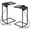 Black, variant on C Shaped End Table with Charging Station, Slide Under Sofa Side Table Set of 2 ,TV Tray Couch Table with USB Ports Outlets, Metal Frame Snack Table for Living Room Bedroom Rustic Brown