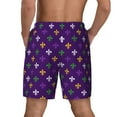 thumbnail image 4 of Gaeub Purple Mardi Gras Mens Swim Trunks Stretch Beach Shorts Quick Dry for Men Swim Shorts Swimwear with Pockets- X-Large, 4 of 9