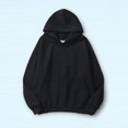 thumbnail image 3 of Sudadera con capucha holgada, sudaderas de manga larga de color sólido para citas, compras, viajes, 3 of 4