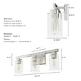 thumbnail image 5 of Hunter - Hartland 3-light Brushed Nickel, Medium Size Vanity Light, Dimmable, Transitional Style, for Bedrooms, Dining, Living Rooms - 13077, 5 of 6