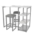 thumbnail image 4 of Novogratz Nora 3-Piece Pub Sertie de Faux Terrazzo, Gris, 4 of 5