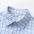 thumbnail image 7 of Little Boys Button Down Shirts Long Sleeve Plaid Collared Preschool Preppy Going out Tops for Toddlers Light Blue, Size 4 Y, 7 of 7
