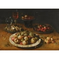 thumbnail image 3 of Osias Beert the Elder 14x11 Black Modern Framed Museum Art Print Titled - A Still Life of Apples and Grapes in a Blue-And-White Porcelain Bowl,, 3 of 5
