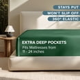 thumbnail image 4 of Bare Home Fitted Sheet - 24" Extra Deep Pocket - Premium 1800 Collection - King, Forest Green, 4 of 7