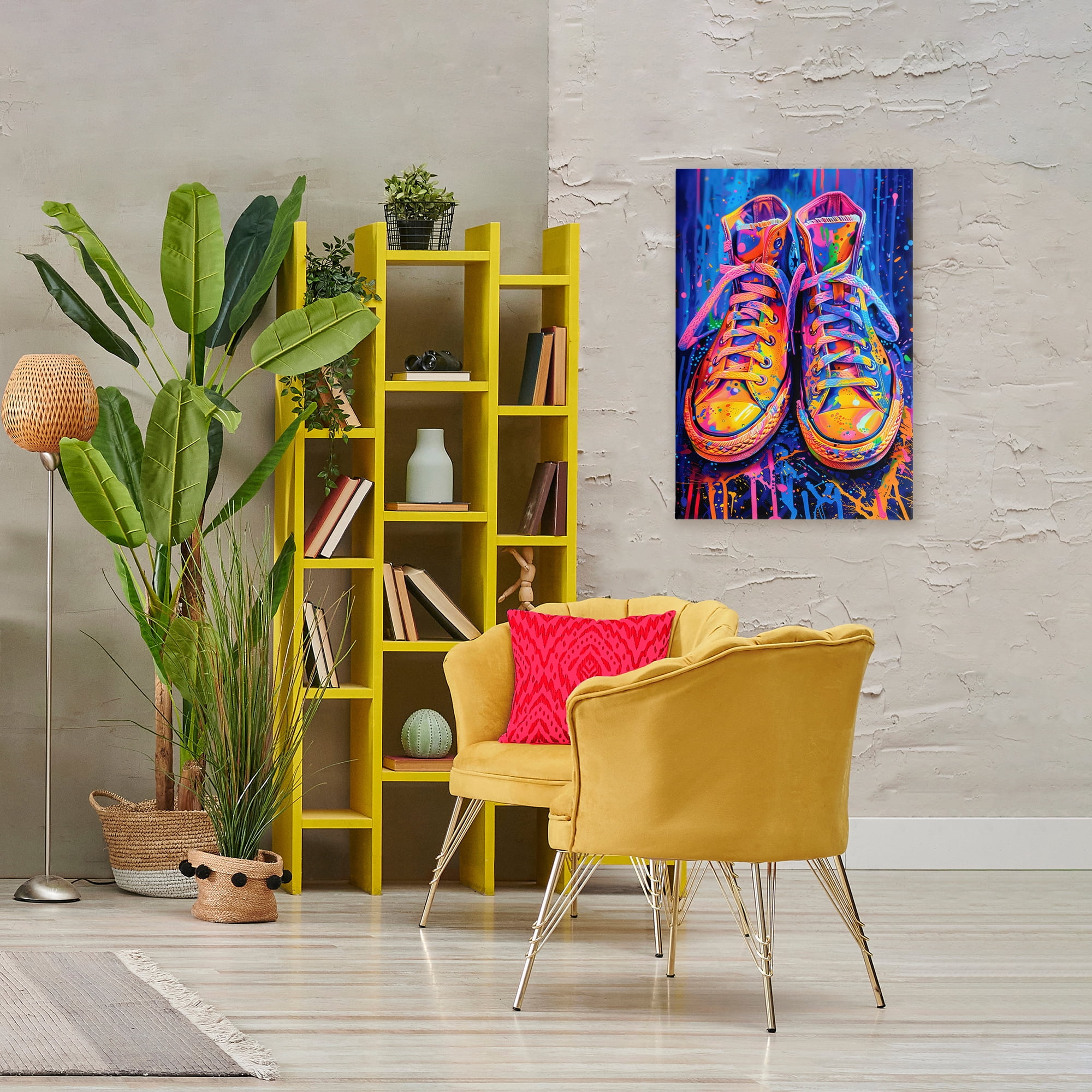 Stupell Industries Moody Converse with Neon Splash Canvas Wall Art, design by Creative Studio