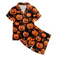 thumbnail image 4 of Leey-World Girls Halloween Pajamas Girls Pajamas Set Soft Short Sleeve Sleepwear Button-Down Pjs Set Girls Pajamas Nightwear Loungewear Pjs for Girls 2T 3T 4T 5T 6T 7T 8T, 4 of 5