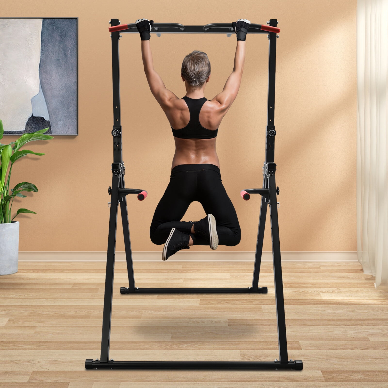 Triangular Pull Up Station, Pull Up Bar for Home Gym Strength Training Equipment, Adjustable Height Home Pull Up Bar (3.81*4.36ft)