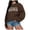 Brown, variant on New Women's Printed Round Neck Pullover Street Long Sleeve Pullover Hoodie Crop Sweater Boys Pullover Set Cold Weather Hoodies Women Fall Jacket Women Warm Fitness Hoodie Women Extra Long Sweatshirts