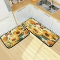 thumbnail image 7 of Coolnut Kitchen Rugs 2 Piece Waterproof Non Slip Kitchen Mat Sunflowers Butterfly Kitchen Rug Set for Sink Office Kitchen Cafe, 19.7"x47.2"+19.7"x27.6" Home Decor Gifts, 7 of 7