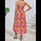thumbnail image 5 of Vestido Midi Floral de Verano para Mujer con Tirantes Finos y Abertura en el Muslo Color L, 5 of 9
