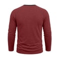 thumbnail image 5 of 100% Cotton Mens Casual T-Shirt Slim Fit Basic Henley Long Sleeve Shirts With Buttons Fashion Daily Wear Work Tops, 5 of 7