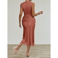 thumbnail image 5 of ZOELNIC Women's Ruched Bodycon Dress Summer Casual Sleeveless Elegant Club Evening Party Cocktail Midi Dresses, L, 5 of 6
