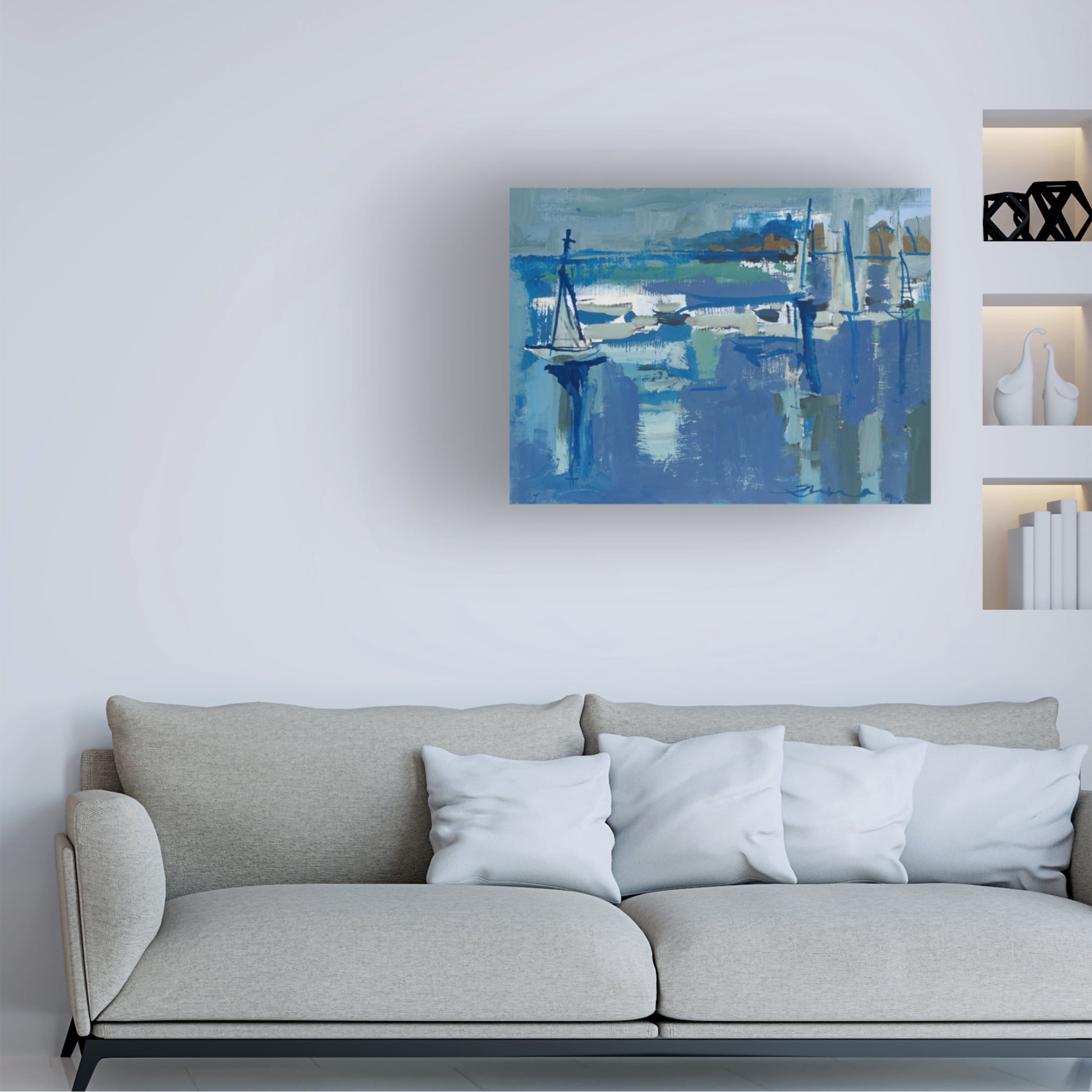 Canvas Wall Art - Erin McGee Ferrell 'Ocean Sail' Wall Art for Living Room, Bedroom, or Office Décor by Trademark Fine Art - 47 x 35 Inches