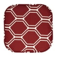 thumbnail image 2 of Mirage Hexagonal Print Memory Foam Chair Pads 2 Pack Wine/White, 2 of 5