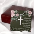thumbnail image 4 of Christian Encouragement God's Will & Beauty Psalm 90:17 Cross Card Necklace w Stainless Steel Pendant, 4 of 20