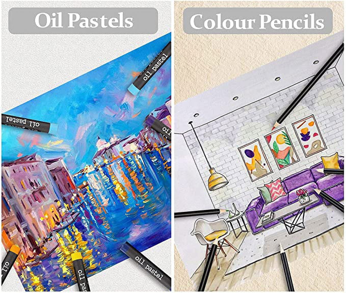 137 PCS Art Supplies, Wooden Art Set Crafts Kit with Drawing Easel, Colored Pencils, Watercolor Cakes, Creative Gift for Kids