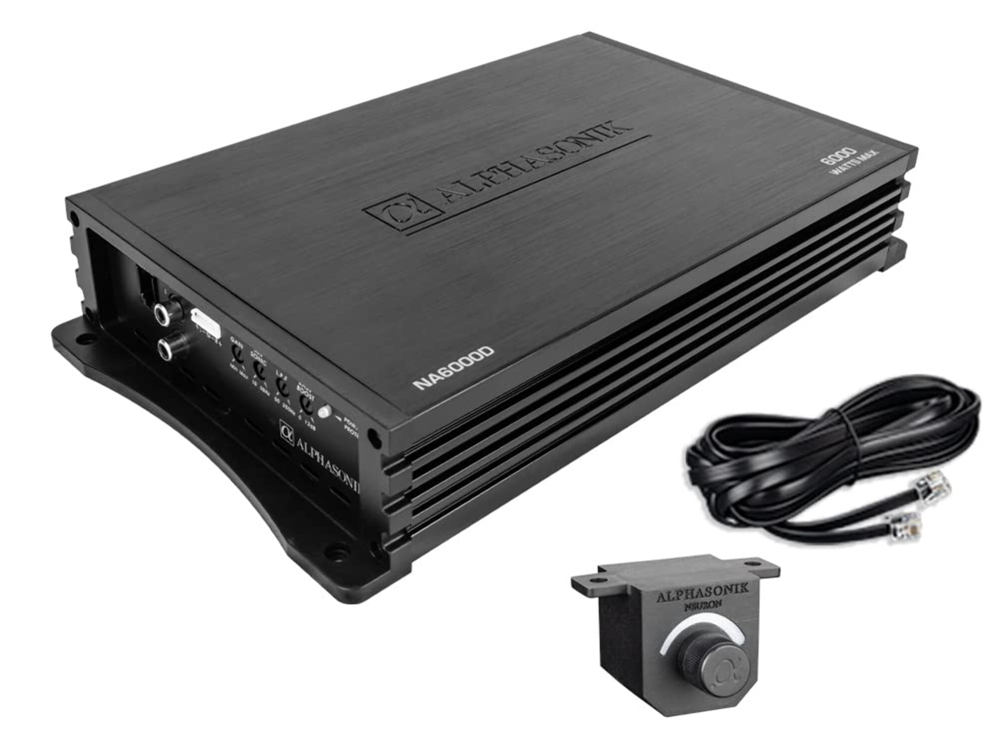 Alphasonik NA6000D Monoblock 6000W Max Class-D Amplifier w/ Remote Bass Knob