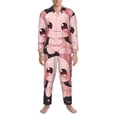 thumbnail image 3 of Fuzoiu Chibi Axolotl Sakura Fantasy Print Men's Long-Sleeved Pajama,Lounge Button Down Nightwear,Mens Notch Collar Pajama Set -XX-Large, 3 of 7
