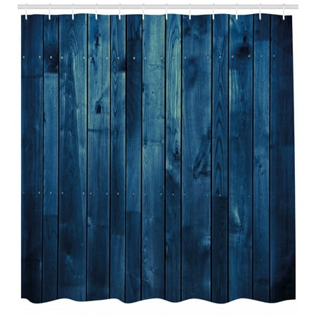 - Dark Blue Shower Curtain, Wooden Planks Texture Image Board Floor Wall Lumber Rustic Country Life, Fabric Bathroom Set with Hooks, Pale Blue Dark Blue, by Ambesonne