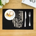 thumbnail image 3 of DouZhe Polyester Placemats Set of 4, Freedom American Flag Pattern Heat Resistant Place Mats for Dining Table, 12" x 18", 3 of 7