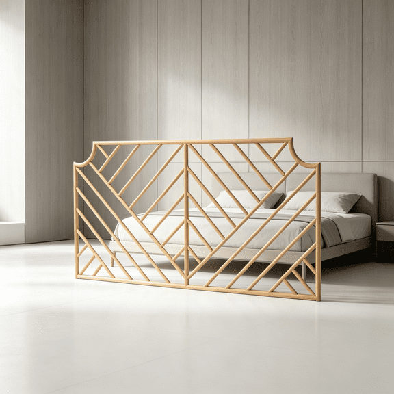 JERFIT Natural Rattan Headboard, Brown Woven Boho Bed Head Board with Openwork Frame, Wall Mountable for Queen King Full Size Bed