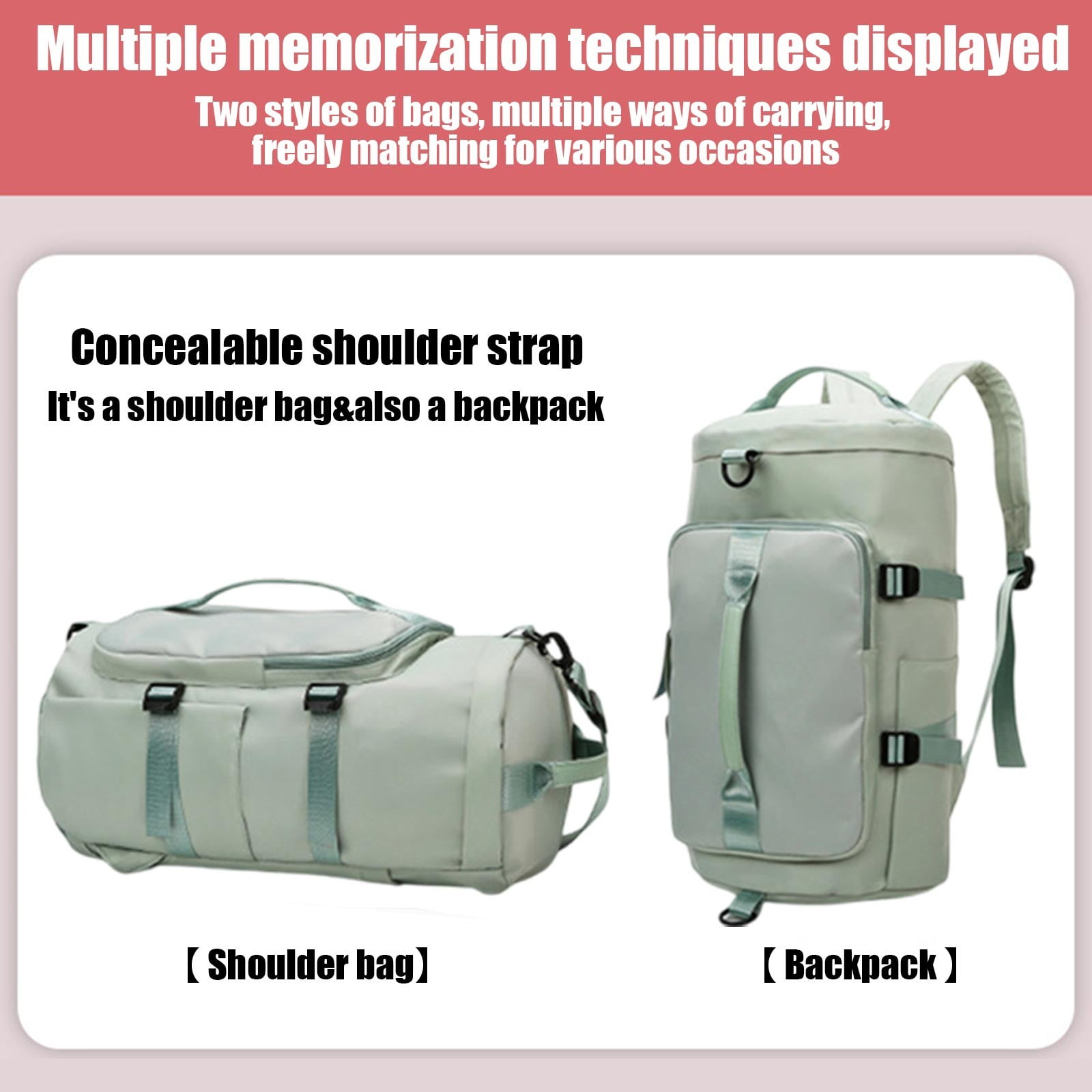 Gym Bag for Men and Women Sports Duffle Bag Travel Backpack Weekender Overnight Bag with Shoes Compartment and Wet Pocket