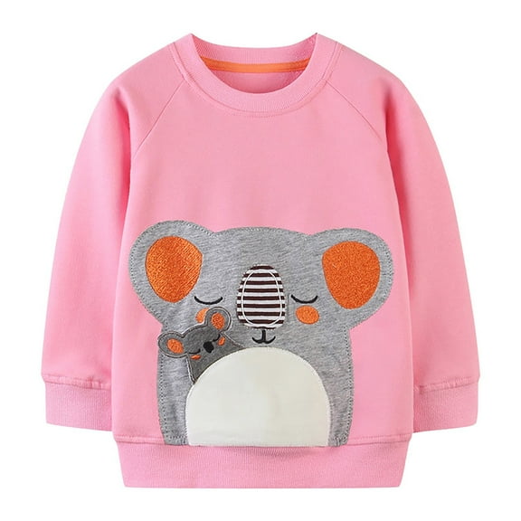 KAUOD Toddler Girls Cute Koala Graphic Pullover Sweatshirt Crewneck Long Sleeve Shirt Kawaii Top Fall Winter Clothes