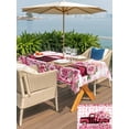 thumbnail image 4 of Outdoor Tablecloth with Umbrella Hole and Zipper, Valentine's Day Rectangle Table Cloth 54x80 Inch Waterproof Tablecloth, Pink Romantic Truck Love Roses Red Plaid Picnic Table Cover for Patio Camping, 4 of 7