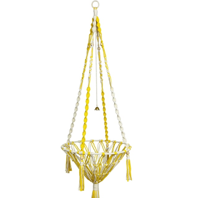 Hand Woven Bohemian Style Cat Hammock Hanging Bed With Mounting Kit for Indoor Cats