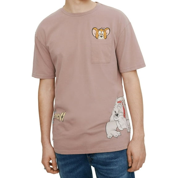 Elevenparis Mens Catch Me If You Can Graphic T-Shirt, Brown, Small