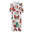 thumbnail image 6 of Women Christmas Nightgown Long Sleeve Sleepwear Loose Loungewear Soft Fleece House Dress Holiday Nightshirt, 6 of 7
