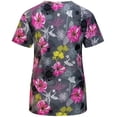 thumbnail image 2 of Minty Mint, Women's, Stretch Printed V-Neck Medical Scrub Top, Dark Grey, 2XL, 2 of 2