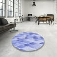 thumbnail image 4 of Ahgly Company Machine Washable Indoor Square Transitional Light Slate Blue Area Rugs, 4' Square, 4 of 7