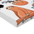 thumbnail image 2 of Ambesonne Animal Fitted Sheet, Smiling Sloth Cartoon, California King, Multicolor, 2 of 3