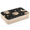 thumbnail image 3 of BZSMCE Leather Jewelry Box - Rectangular Nocturnal Whimsy Pattern 8.27x5.5x1.78in Beige, 3 of 8