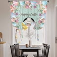 thumbnail image 3 of Turquoise Bunny Easter Tie Up Curtains for Windows, Adjustable Balloon Window Shades, Eggs Spring Floral Rabbits Wooden Kitchen Window Treatments Farmhouse Short Curtains with Rod Pocket 42"x45", 3 of 8