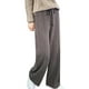 thumbnail image 1 of Pantalones rectos de lana con pierna ancha para mujer - Cintura alta, drapeados y largos hasta el suelo, 1 of 7