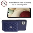 thumbnail image 4 of Allytech Galaxy A12 Wallet Case with Shoulder Strap, Luxury PU Leather RFID Blocking Protectve Anti-Scratch Bumper Cards Slots Magnetic Closure Phone Case Cover for Samsung Galaxy A12, Blue, 4 of 9