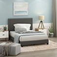 thumbnail image 4 of Furinno Laval Double Row Nail Head Bed, 12 Pieces Slat Style, Stone, Full, 4 of 5